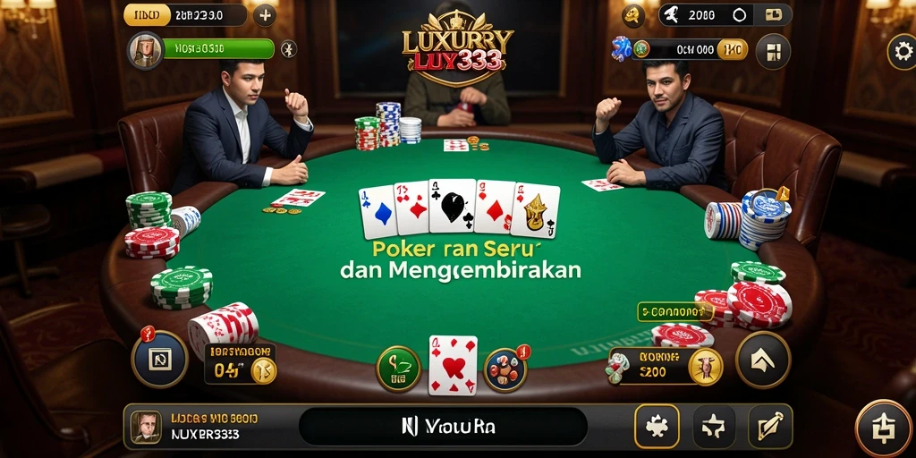 Tampilan permainan Poker yang mendebarkan di LUXURY333.