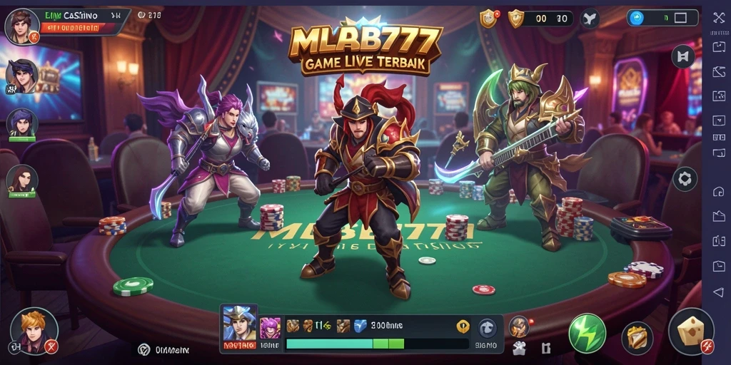 Screenshot gameplay Live Casino yang menampilkan dealer profesional dan pemain aktif.