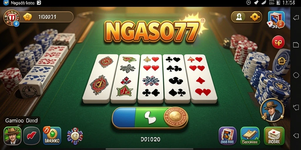 Tampilan seru dari gameplay Domino NGASO77.