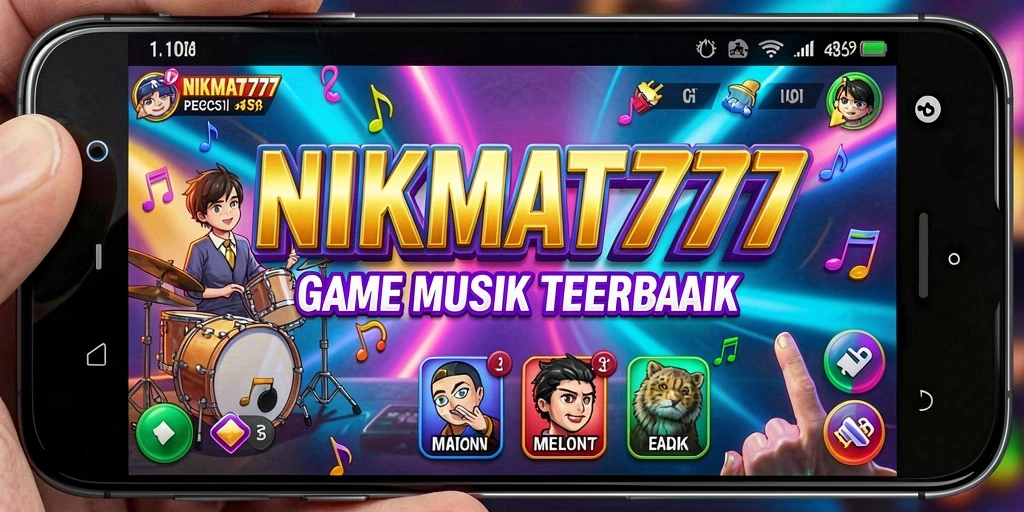 Tangkapan layar gameplay NIKMAT777 menampilkan interaksi pengguna dengan musik.