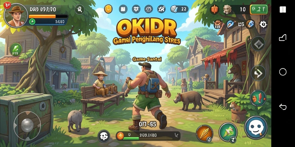 Screenshot utama OKIDR menampilkan gameplay yang seru dan menghibur.
