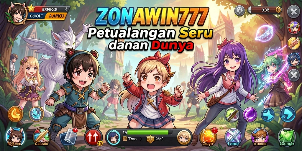 Tampilan menarik gameplay ZONAWIN777 dengan karakter anime yang unik.